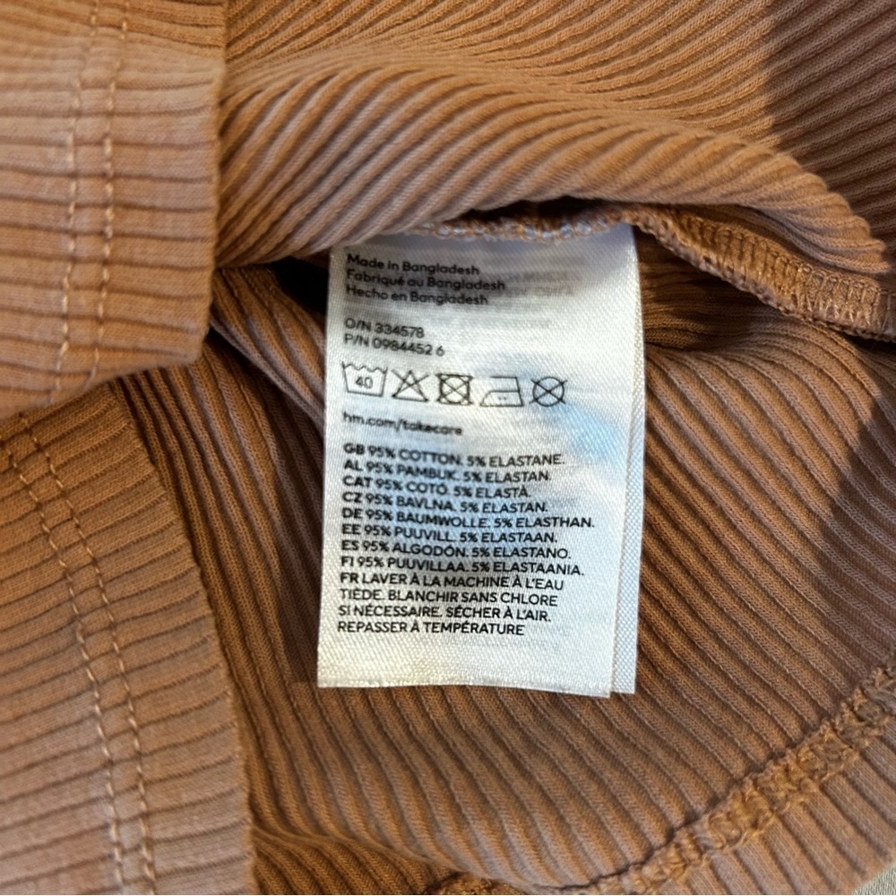 H&M Girls Ruffle Detail Ribbed Long Sleeve Top - Picture 6 of 9